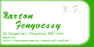 marton fenyvessy business card